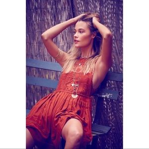 Free People Emily mini dress in rust